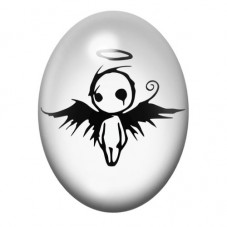 Cabochon en Verre Illustré Ange Gothique 13x18, 18x25 ou 30x40mm  pour la Création de Bijoux Fantaisie - DIY