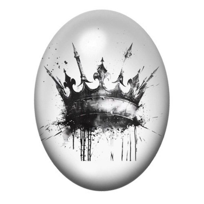 Cabochon en Verre Illustré Couronne Gothique 13x18, 18x25 ou 30x40mm