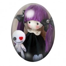 Cabochon en Verre Illustré Poupée Gothique 13x18, 18x25 ou 30x40mm  pour la Création de Bijoux Fantaisie - DIY