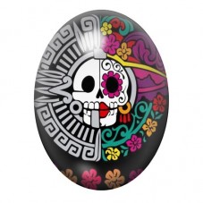Cabochon en Verre Illustré Calavera Gothique 13x18, 18x25 ou 30x40mm  pour la Création de Bijoux Fantaisie - DIY