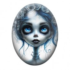 Cabochon en Verre Illustré Femme Gothique 13x18, 18x25 ou 30x40mm  pour la Création de Bijoux Fantaisie - DIY