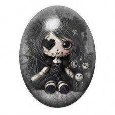 Cabochon en Verre Illustré Poupée Gothique 13x18, 18x25 ou 30x40mm  pour la Création de Bijoux Fantaisie - DIY