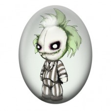 Cabochon en Verre Illustré Beetlejuice Gothique 13x18, 18x25 ou 30x40mm  pour la Création de Bijoux Fantaisie - DIY