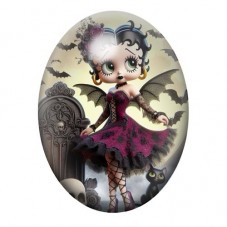 Cabochon en Verre Illustré Betty Boop Gothique 13x18, 18x25 ou 30x40mm  pour la Création de Bijoux Fantaisie - DIY
