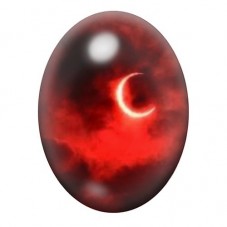 Cabochon en Verre Illustré Lune Rouge Gothique 13x18, 18x25 ou 30x40mm  pour la Création de Bijoux Fantaisie - DIY