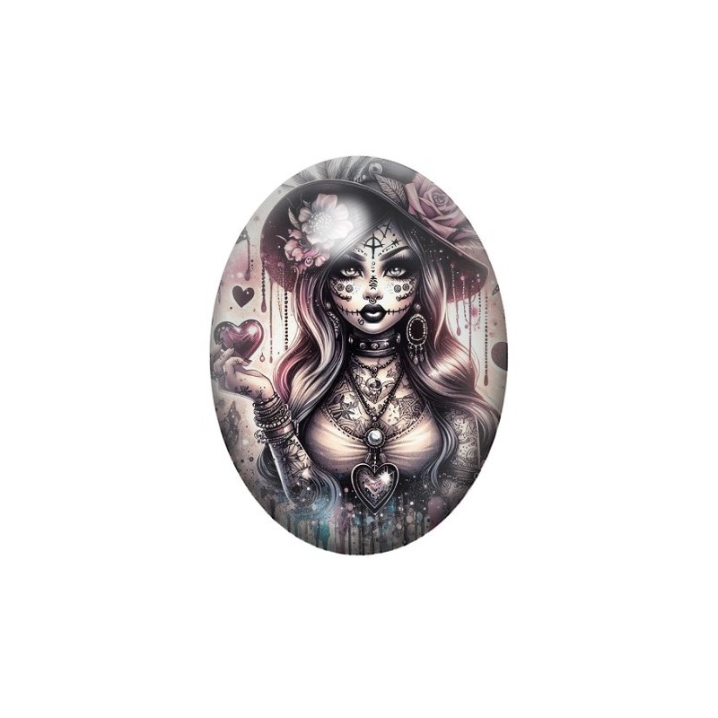 Cabochon en Verre Illustré Gothique 13x18, 18x25 ou 30x40mm