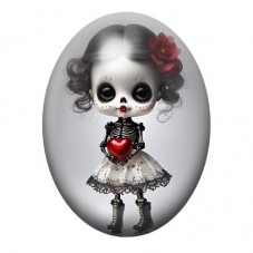 Cabochon en Verre Illustré Poupée Blythe Coeur Gothique 13x18, 18x25 ou 30x40mm  pour la Création de Bijoux Fantaisie - DIY