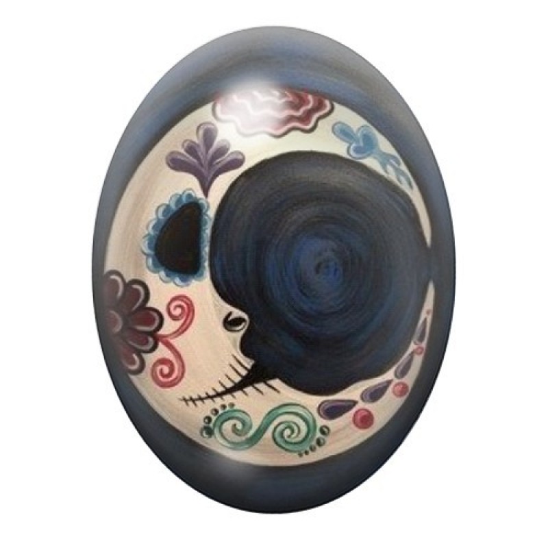 Cabochon en Verre Illustré Lune Gothique 13x18, 18x25 ou 30x40mm