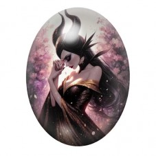 Cabochon en Verre Illustré Maléfique Gothique 13x18, 18x25 ou 30x40mm  pour la Création de Bijoux Fantaisie - DIY