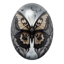 Cabochon en Verre Illustré Papillon Gothique 13x18, 18x25 ou 30x40mm  pour la Création de Bijoux Fantaisie - DIY