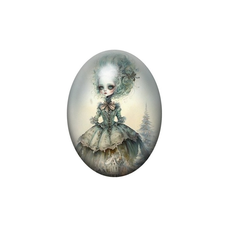 Cabochon en Verre Illustré Marquise Gothique 13x18, 18x25 ou 30x40mm