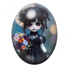 Cabochon en Verre Illustré Poupée Blythe Gothique 13x18, 18x25 ou 30x40mm  pour la Création de Bijoux Fantaisie - DIY