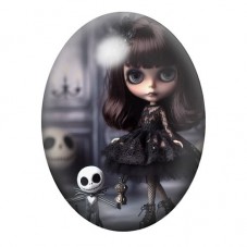 Cabochon en Verre Illustré Poupée Blythe Jack Gothique 13x18, 18x25 ou 30x40mm  pour la Création de Bijoux Fantaisie - DIY