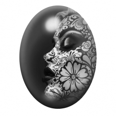 Cabochon en Verre Illustré Visage Femme Gothique 13x18, 18x25 ou 30x40mm  pour la Création de Bijoux Fantaisie - DIY