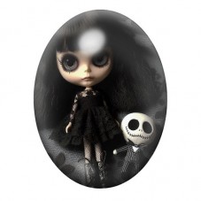 Cabochon en Verre Illustré Poupér Blythe Jack Gothique 13x18, 18x25 ou 30x40mm  pour la Création de Bijoux Fantaisie - DIY