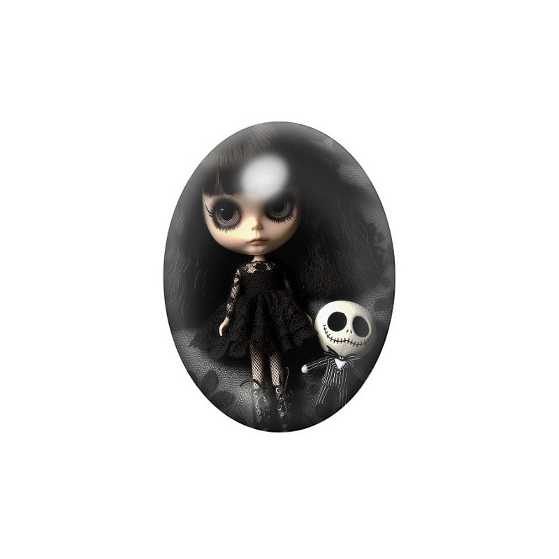 Cabochon en Verre Illustré Poupér Blythe Jack Gothique 13x18, 18x25 ou 30x40mm