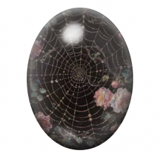 Cabochon en Verre Illustré Toile d'Araignée  Gothique 13x18, 18x25 ou 30x40mm  pour la Création de Bijoux Fantaisie - DIY