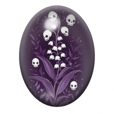 Cabochon en Verre Illustré Muget Crânes Gothique 13x18, 18x25 ou 30x40mm  pour la Création de Bijoux Fantaisie - DIY