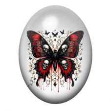 Cabochon en Verre Illustré Papillon Gothique 13x18, 18x25 ou 30x40mm  pour la Création de Bijoux Fantaisie - DIY