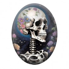 Cabochon en Verre Illustré Squelette Gothique 13x18, 18x25 ou 30x40mm  pour la Création de Bijoux Fantaisie - DIY