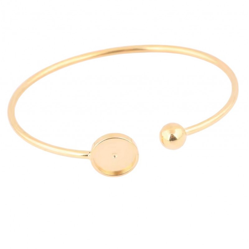 Support Bracelet Doré en Acier Inoxydable pour Cabochon 12mm