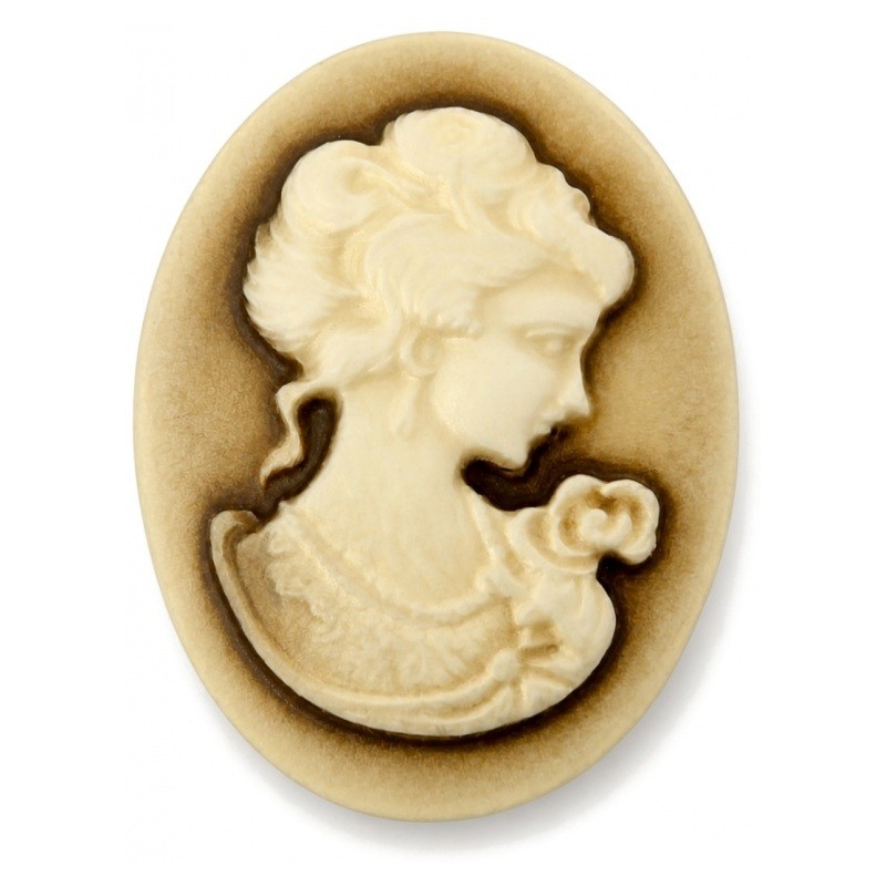 CamÃ©e Lady Vintage Beige PatinÃ© 30x40mm