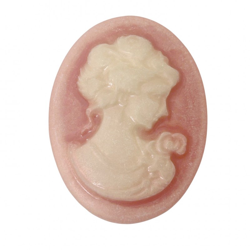 Camée Cabochon Lady Rose Haute Qualité pour Support 30x40mm