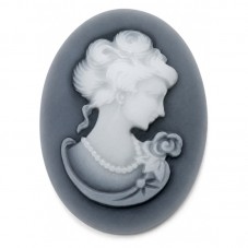 Camée Cabochon Lady Vintage Haute Qualité pour Support 30x40mm pour la Création de Bijoux Fantaisie - DIY
