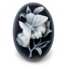 2 Camées Cabochon Fleurs Papillon 18x25mm pour la Création de Bijoux Fantaisie - DIY