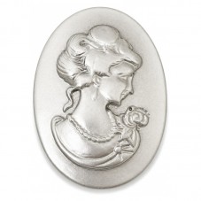 Camée Cabochon Lady Argenté Vintage Haute Qualité pour Support 30x40mm pour la Création de Bijoux Fantaisie - DIY