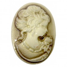 2 Camées Cabochon Lady Vintage 18x25mm pour la Création de Bijoux Fantaisie - DIY