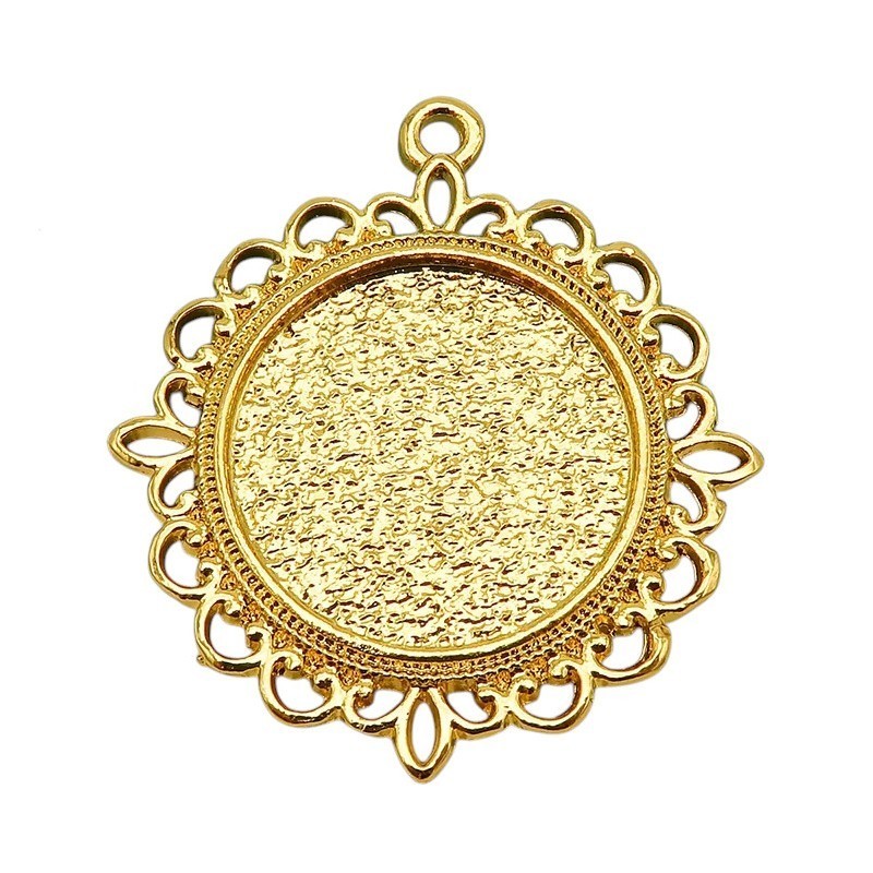 Support Pendentif Doré pour Cabochon 20 ou 25mm