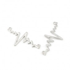 2 Connecteurs Pouls Docteur Médecin Médical Argenté 49x25mm