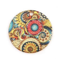 2 Breloques Pendentif Fantaisie Coloré Métal Doré 20mm pour la Création de Bijoux Fantaisie - DIY