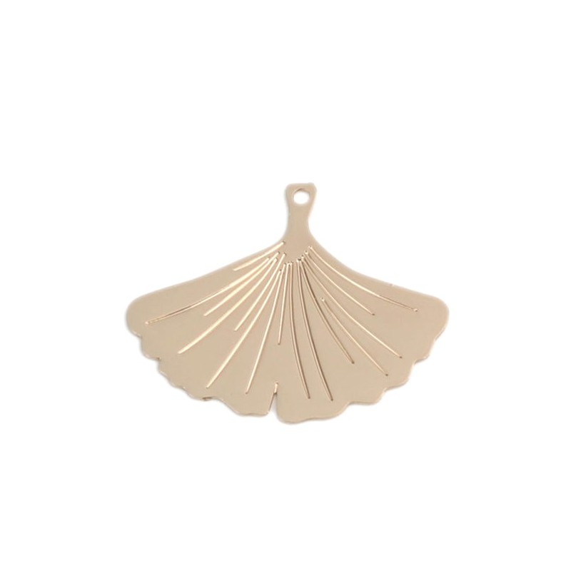 4 Breloques Feuille de Ginkgo Métal Doré 22x19mm