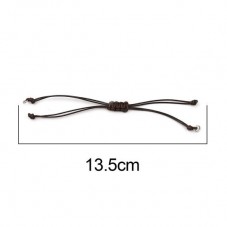 2 Bracelets Connecteurs en Cordon Ciré Tressé Réglable Marron 13,5cm