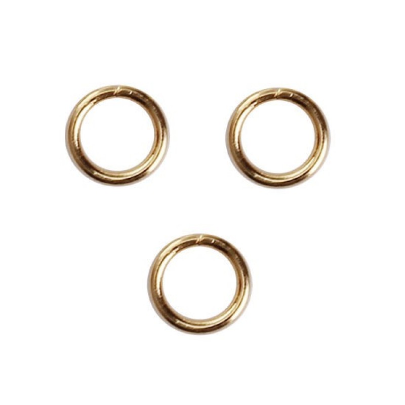 50 Anneaux de Jonction en Acier Inoxydable Doré 6mm