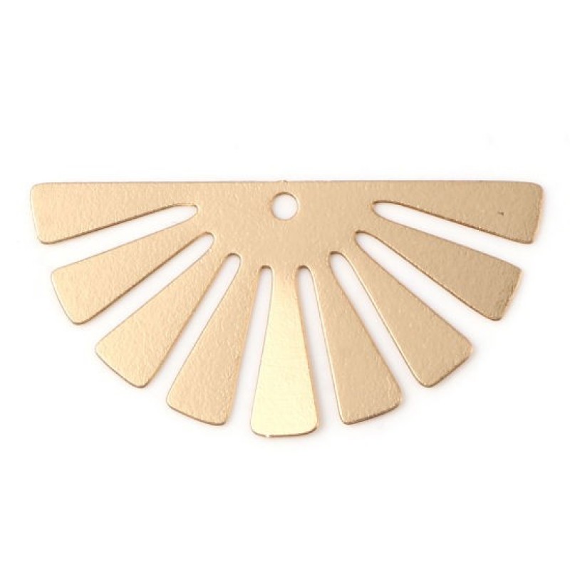 20 Breloques Pendentif Estampe Filigrane Ajouré Doré 35x18mm