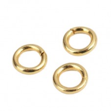 50 Anneaux de Jonction en Acier Inoxydable Doré 4mm