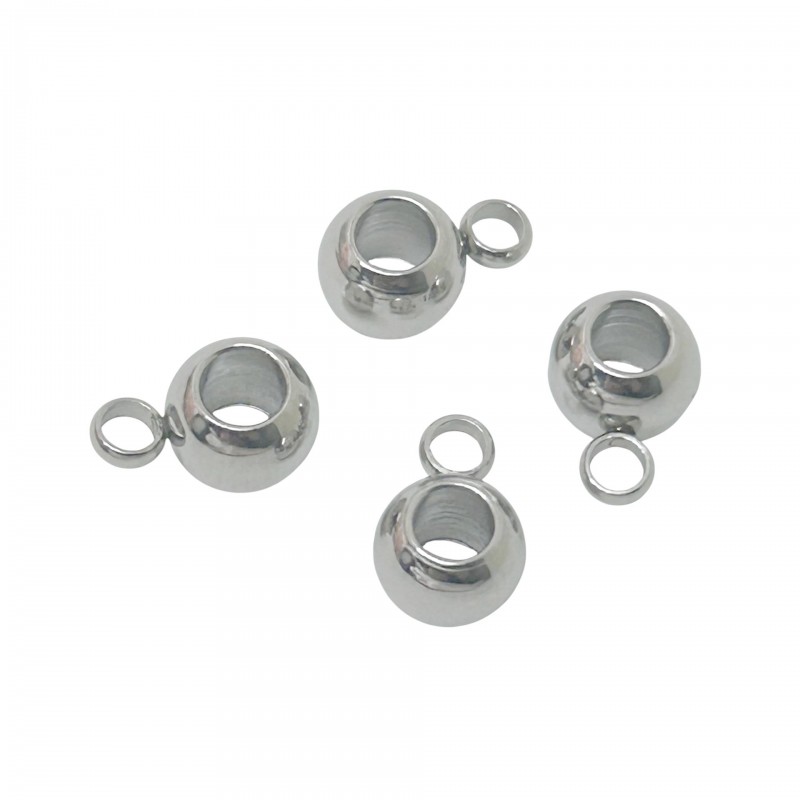 4 Bélières en Acier Inoxydable Argenté pour Pendentif 6mm