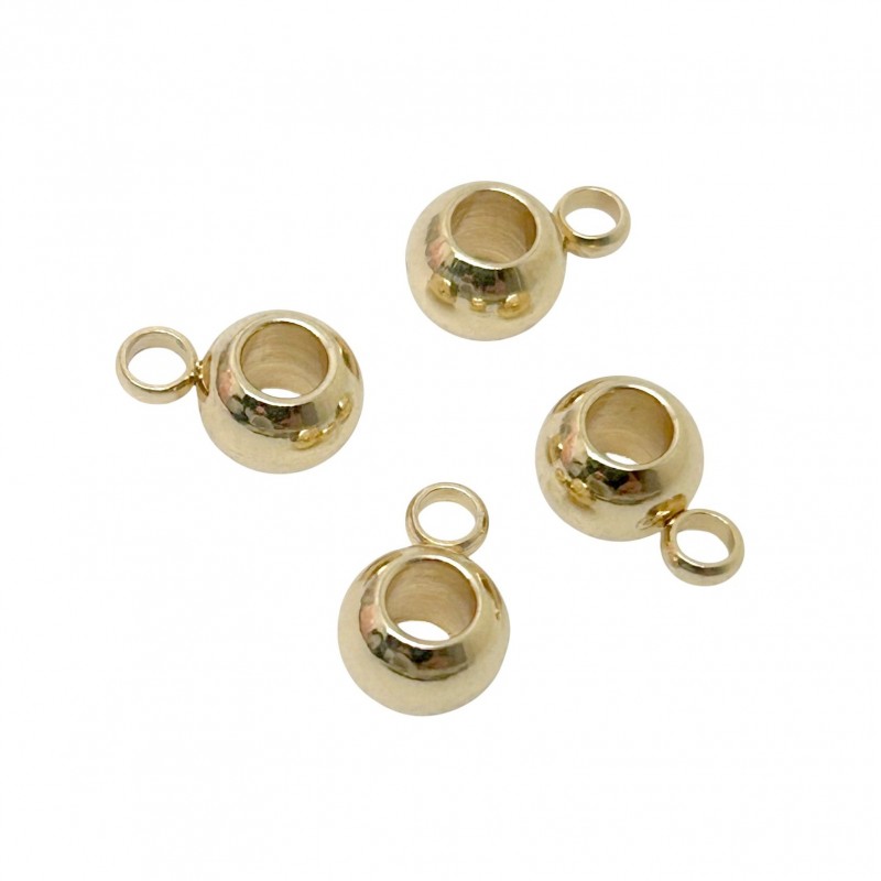 4 Bélières en Acier Inoxydable Doré pour Pendentif 6mm