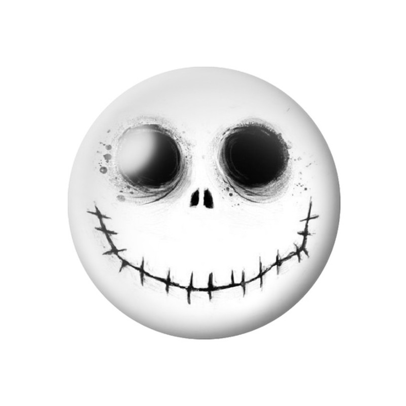 Cabochon en Verre Illustré Tête de Mort Gothique 12 à 25mm