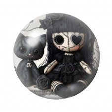 Cabochon en Verre Illustré Poupée Gothique 12 à 25mm  pour la Création de Bijoux Fantaisie - DIY