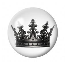 Cabochon en Verre Illustré Couronne Gothique 12 à 25mm  pour la Création de Bijoux Fantaisie - DIY