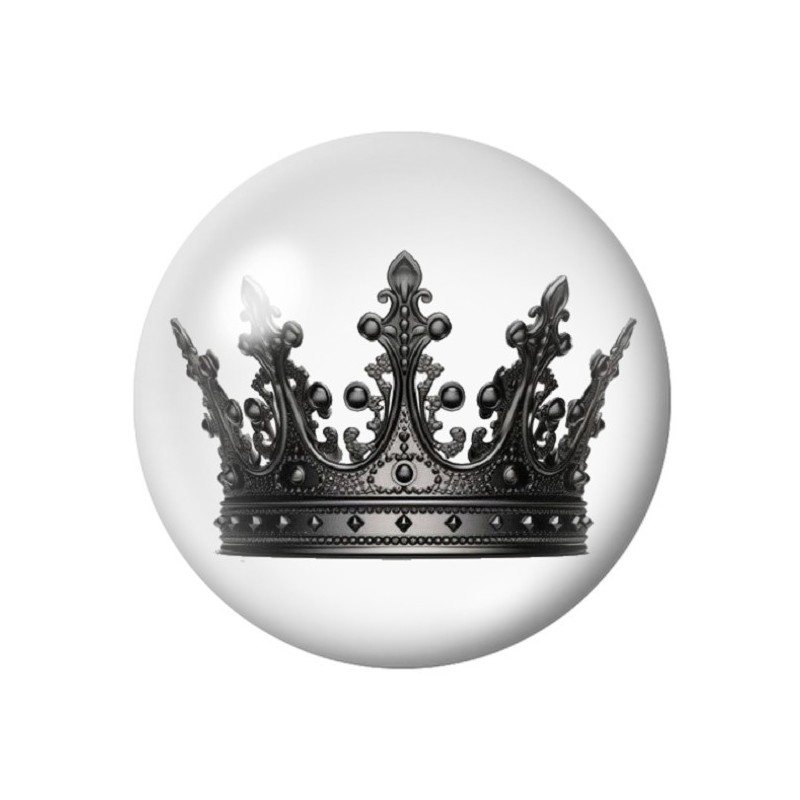 Cabochon en Verre Illustré Couronne Gothique 12 à 25mm