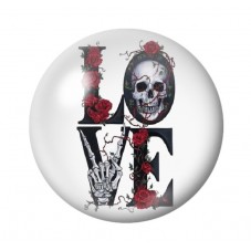 Cabochon en Verre Illustré Love Gothique 12 à 25mm  pour la Création de Bijoux Fantaisie - DIY