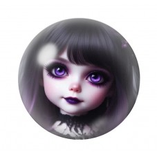 Cabochon en Verre Illustré Poupée Blythe Gothique 12 à 25mm  pour la Création de Bijoux Fantaisie - DIY