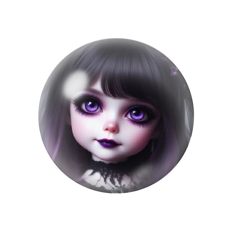 Cabochon en Verre Illustré Poupée Blythe Gothique 12 à 25mm