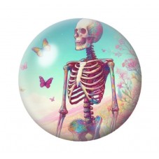 Cabochon en Verre Illustré Squelette Papillons Gothique 12 à 25mm  pour la Création de Bijoux Fantaisie - DIY