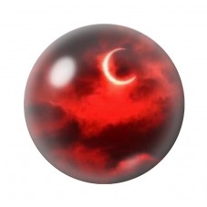 Cabochon en Verre Illustré Lune Rouge Gothique 12 à 25mm  pour la Création de Bijoux Fantaisie - DIY